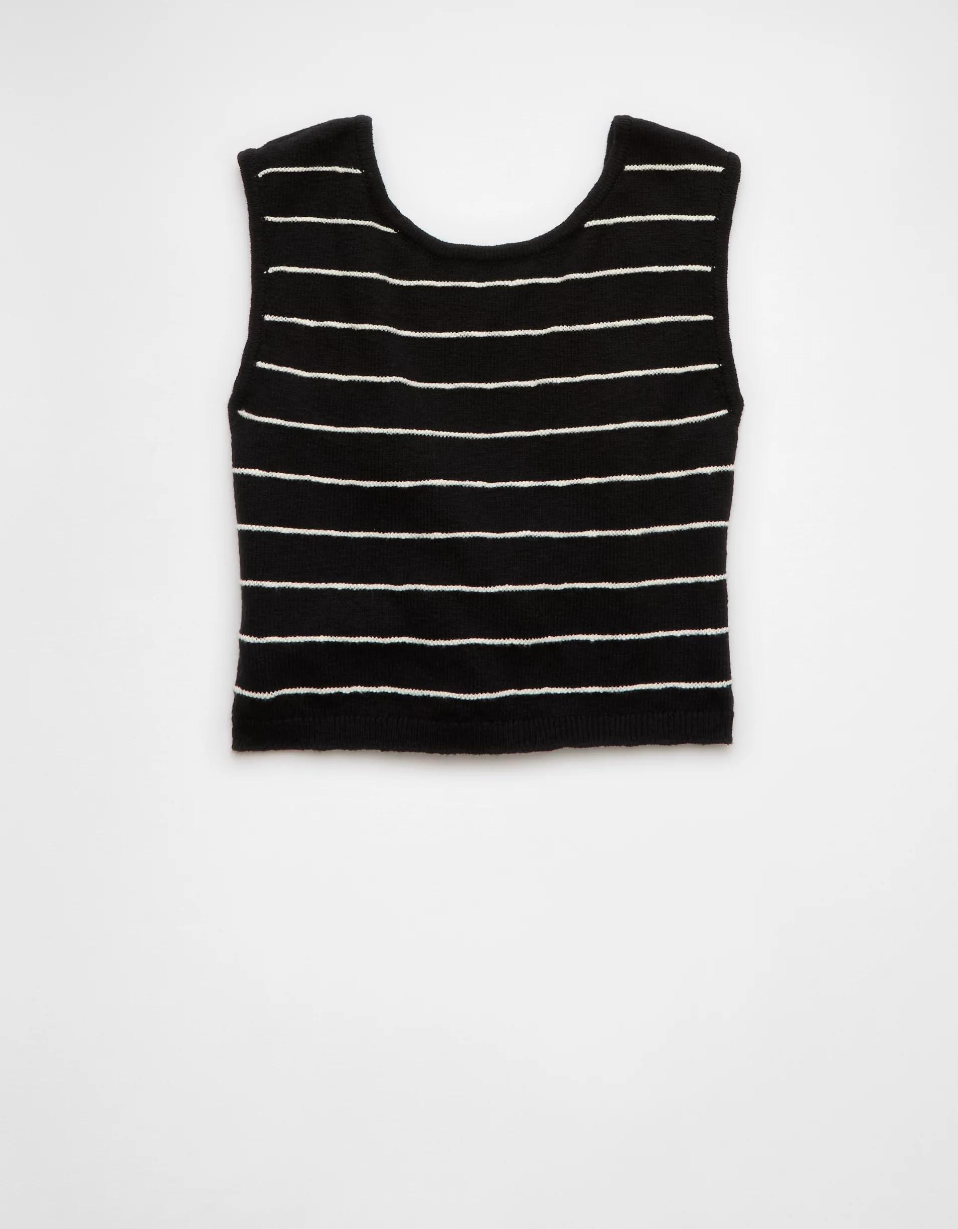 AE Tie Back Striped Sweater Tank Top Product Image