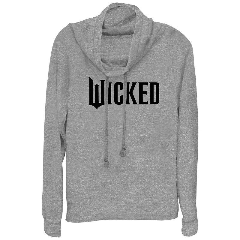 Women's Wicked Logo Cowlneck Graphic Lightweight Long Sleeve, Size: Large, Gray Grey Product Image