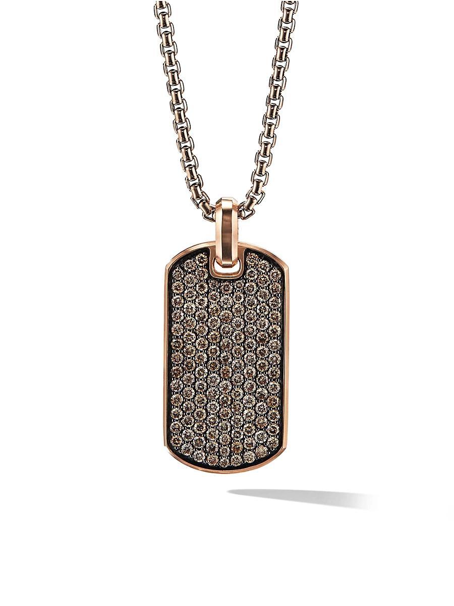 Mens Chevron Pav Tag In 18K Rose Gold Product Image