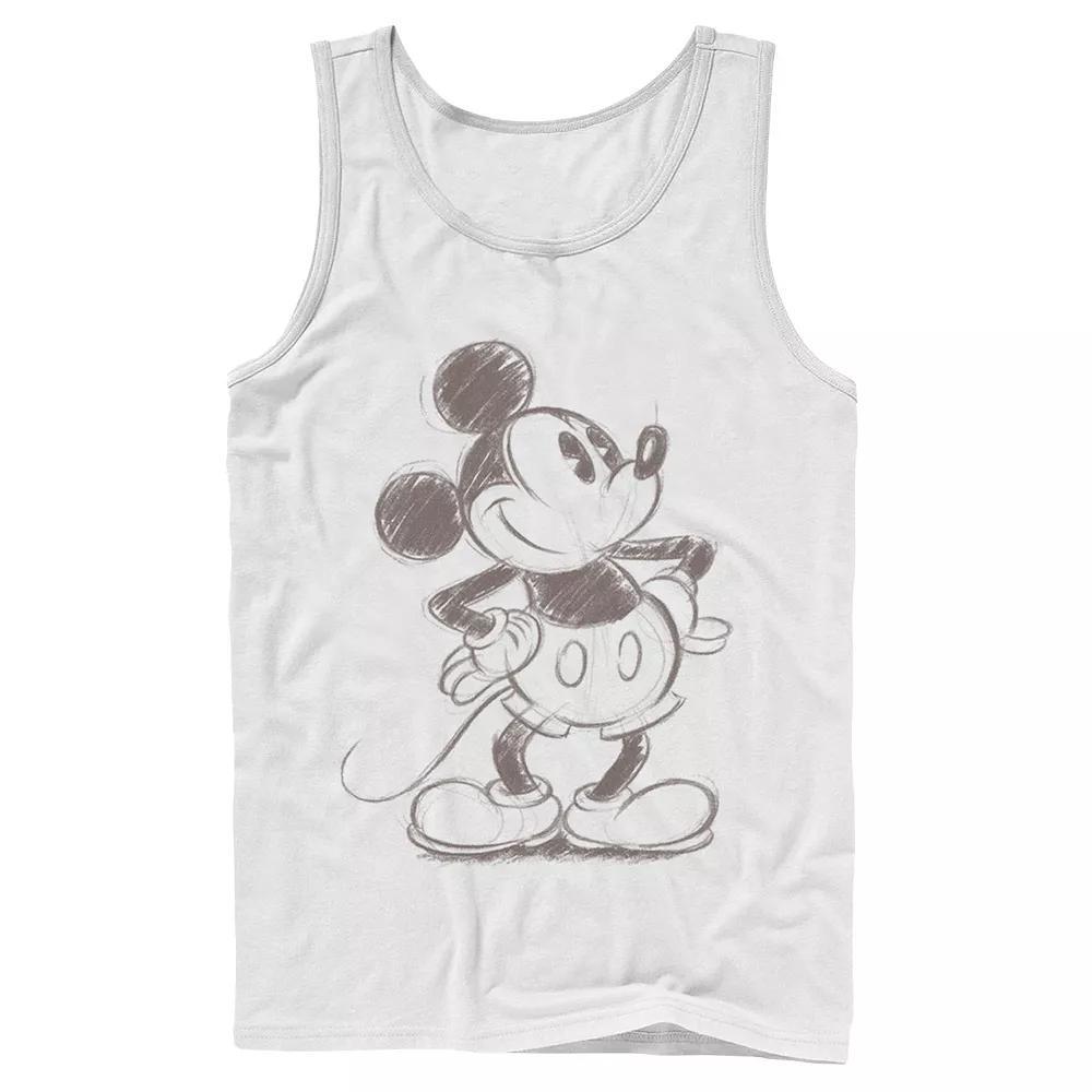 Disney's Mickey Mouse Men's Pencil Sketch Original Tank Top, Size: Large, White Product Image
