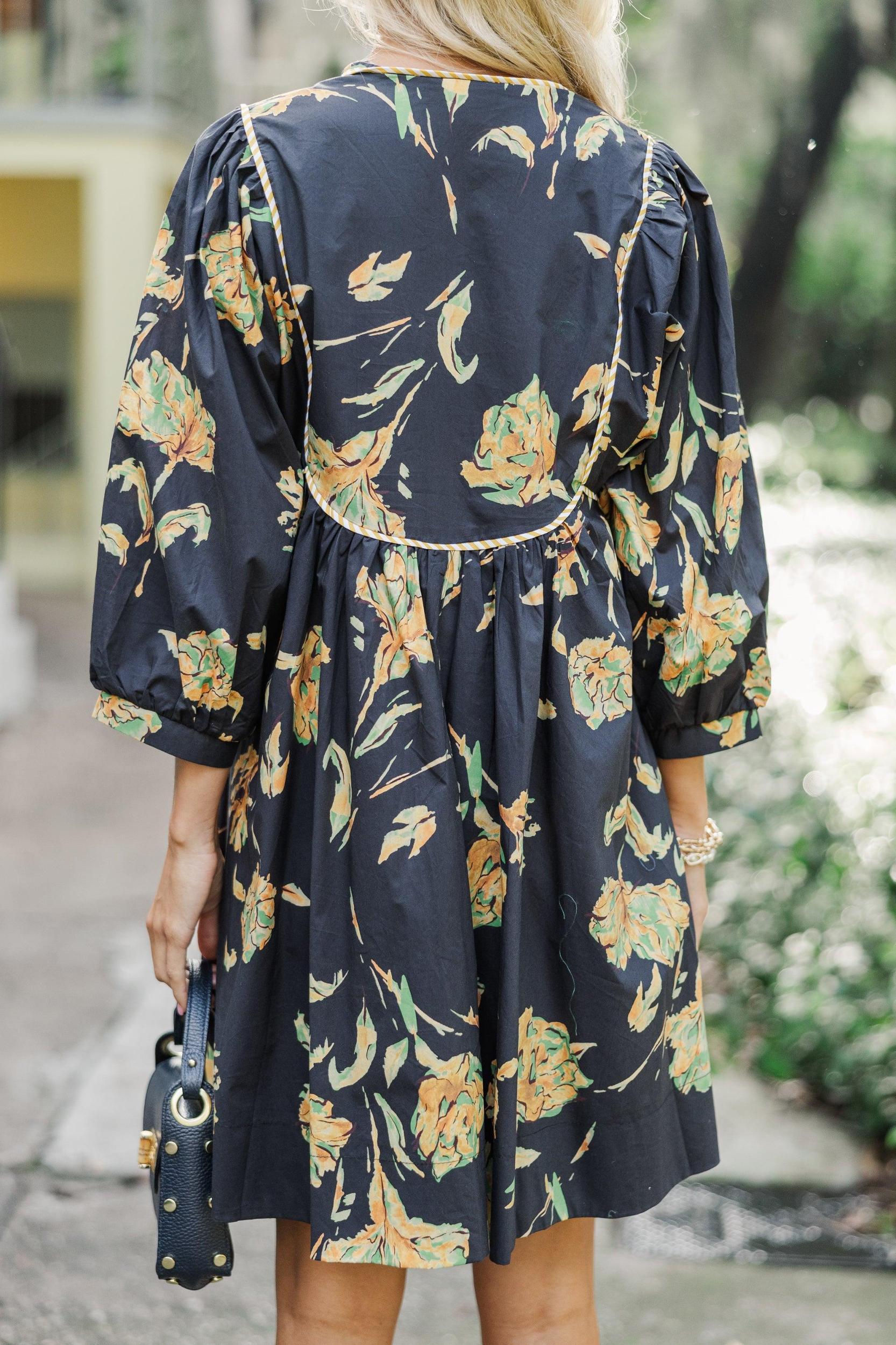 All About It Black Floral Dress Female Product Image