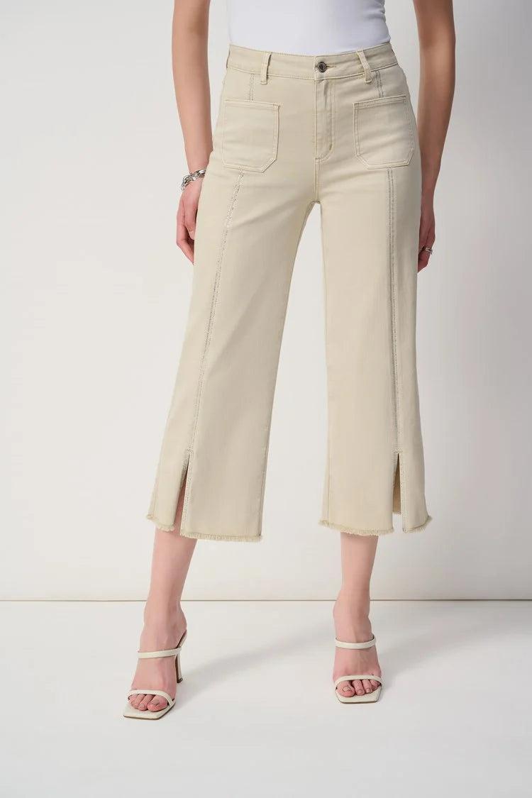 Culotte Jeans With Embellished Front Seam Product Image