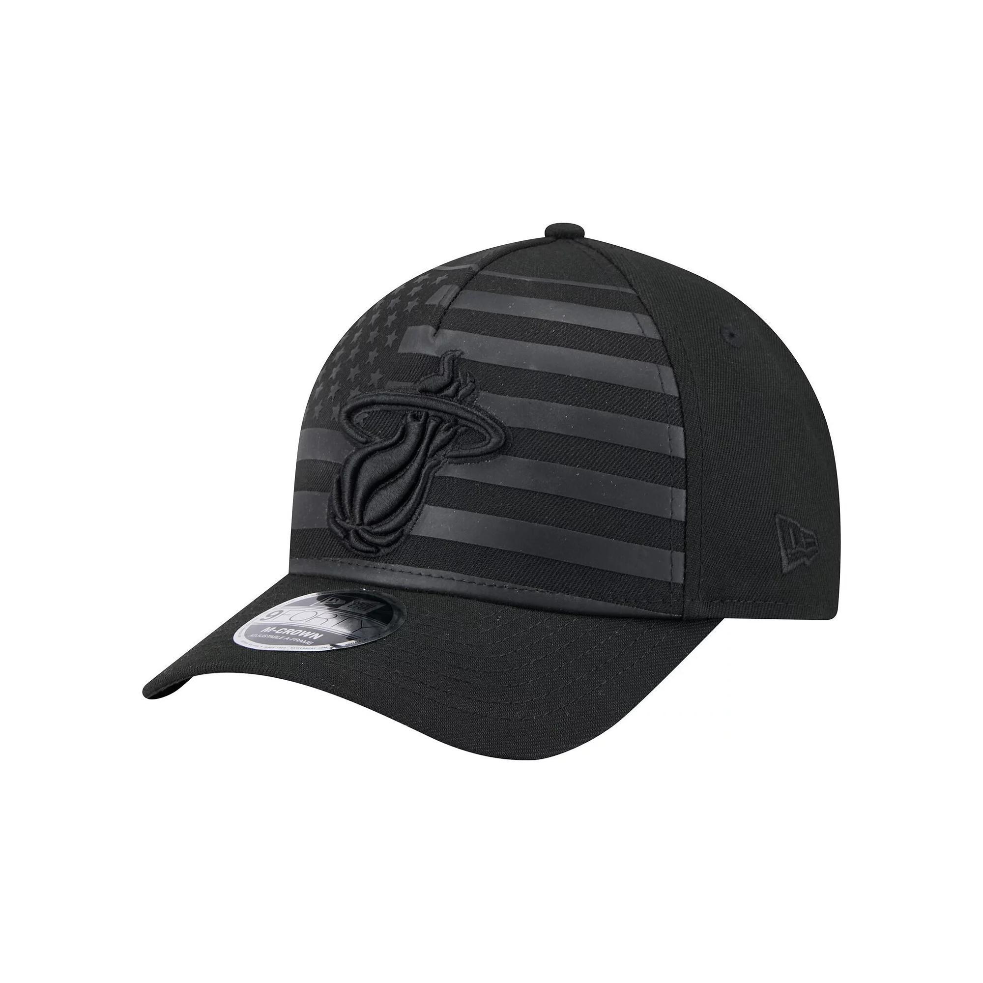 Men's New Era  Black Miami Heat Game Day Flag A-Frame 9FORTY Adjustable Hat Product Image