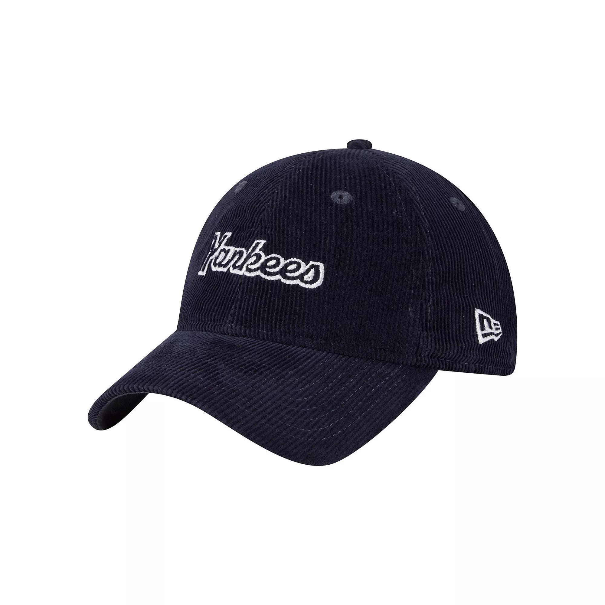 Women's New Era Navy New York Yankees Corduroy 9TWENTY Adjustable Hat, Blue Product Image