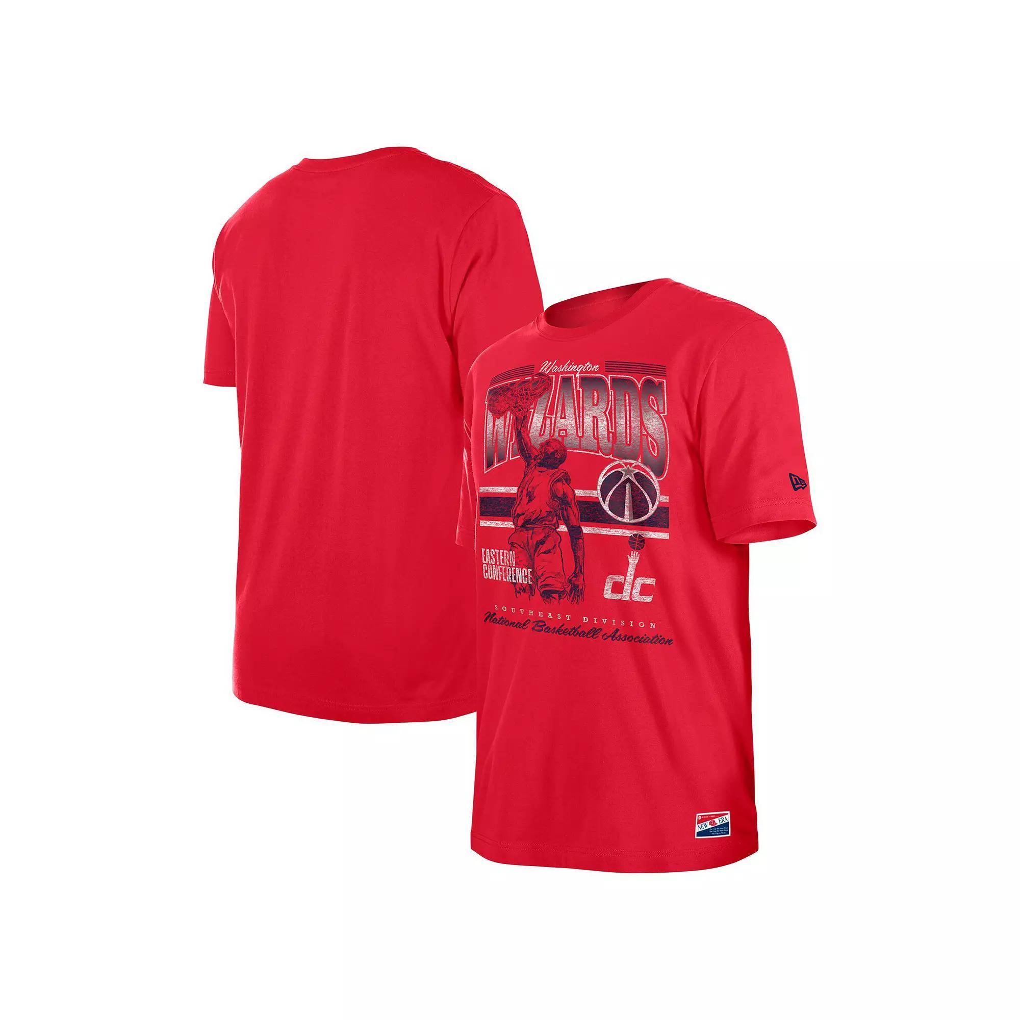 Men's New Era Red Washington Wizards Enzyme Wash Oversized T-Shirt, Size: XL, Wiz Red Product Image