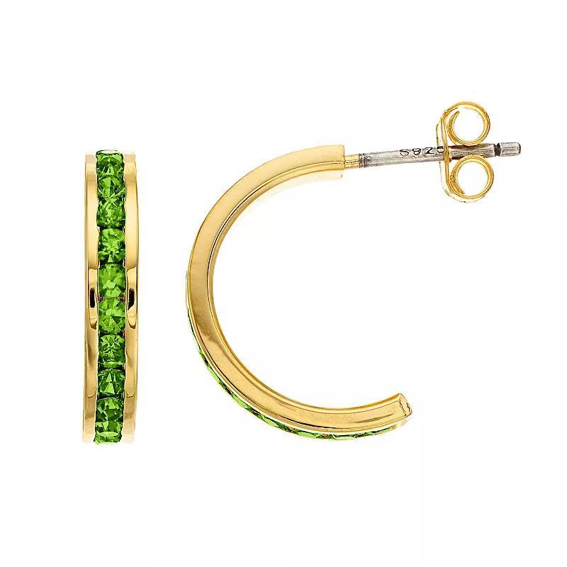 Traditions Jewelry Company 18k Gold Over Silver Crystal Birthstone Earrings, Womens, Gold Over Sterling Product Image