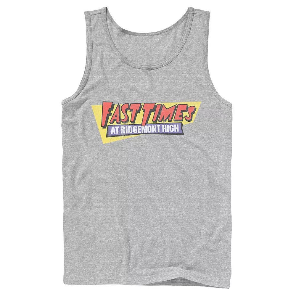Mens Fast Times At Ridgemont Vintage Logo Tank Top Athletic Grey Product Image