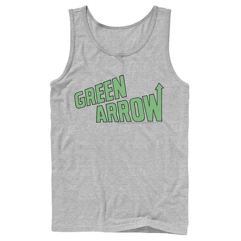 Men's DC Comics The Green Arrow Text Poster Tank Top, Size: Large, White Product Image