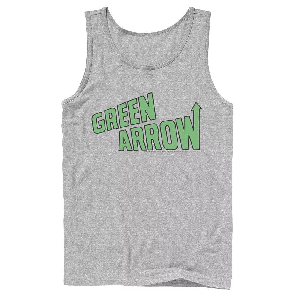Men's DC Comics The Green Arrow Text Poster Tank Top, Size: Large, White Product Image
