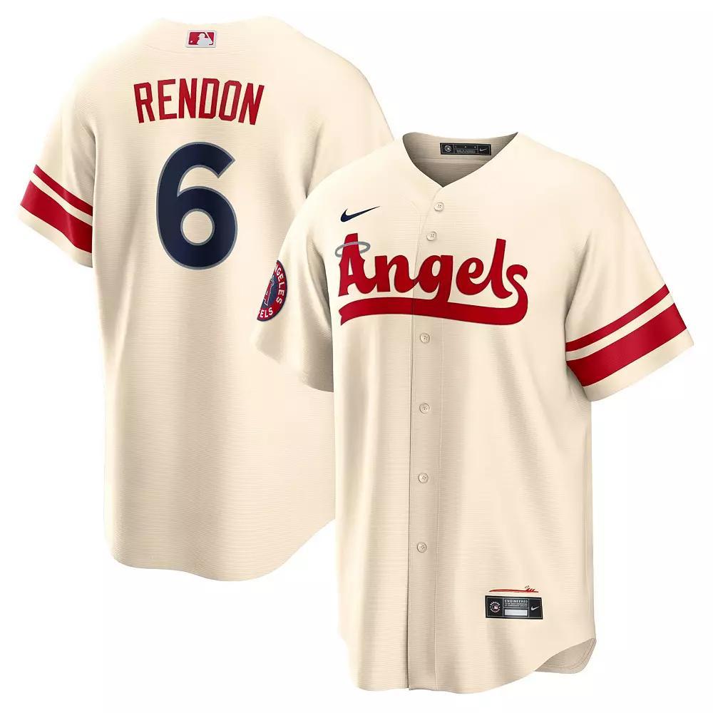 Men's Nike Anthony Rendon Cream Los Angeles Angels 2022 City Connect Replica Player Jersey, Size: 2XL, Beige Product Image
