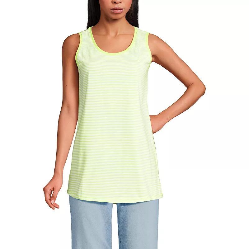 Women's Lands' End Supima Cotton Scoopneck Tunic Tank Top, Size: Small Petite, Black Product Image