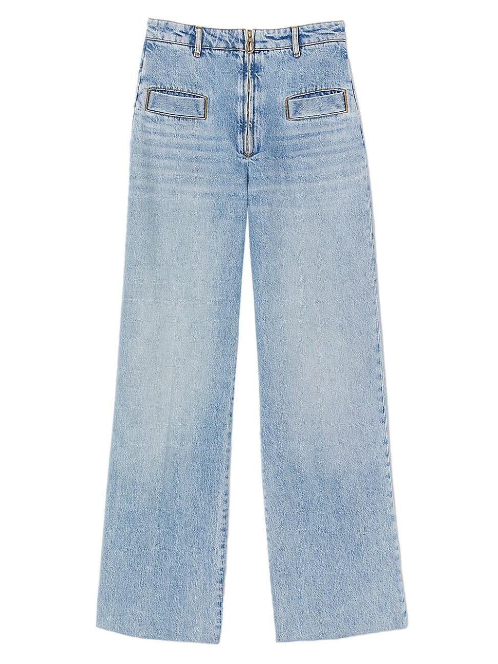 Sando Oslo High Rise Wide Leg Jeans in Blue Jean Product Image