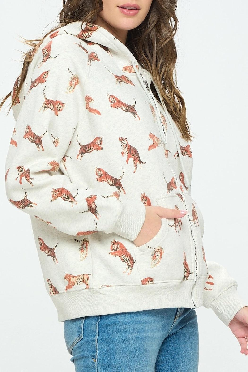 Tiger Zipup Hoodie Product Image