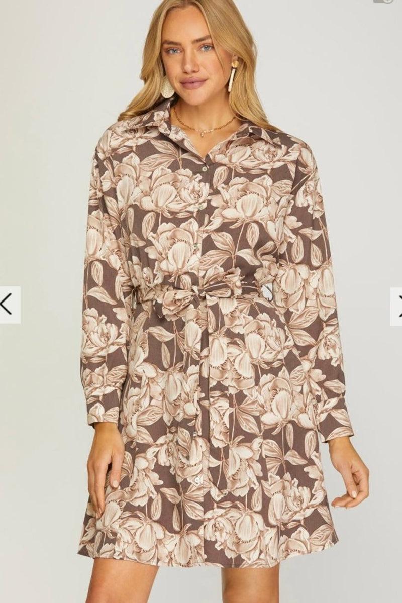 Dress, Button Down Mocha Product Image