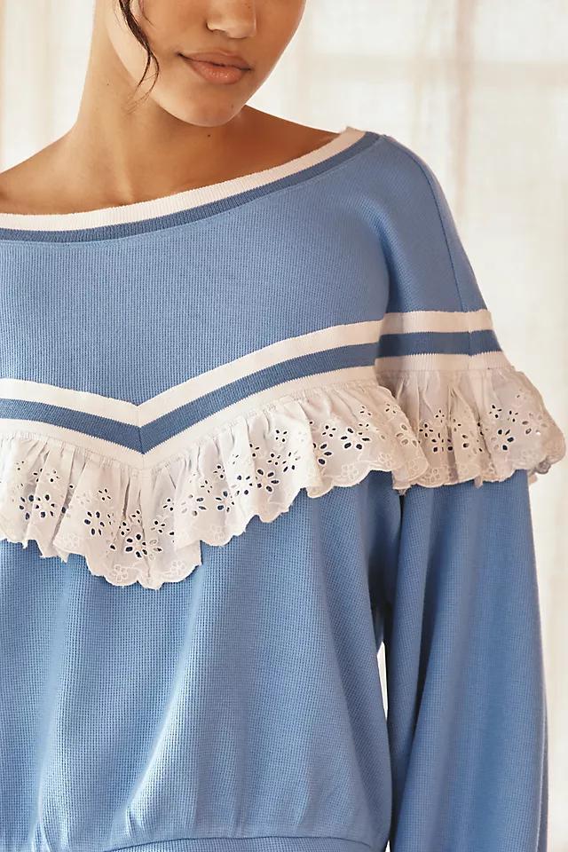 By Anthropologie Ruffle Sweatshirt Product Image