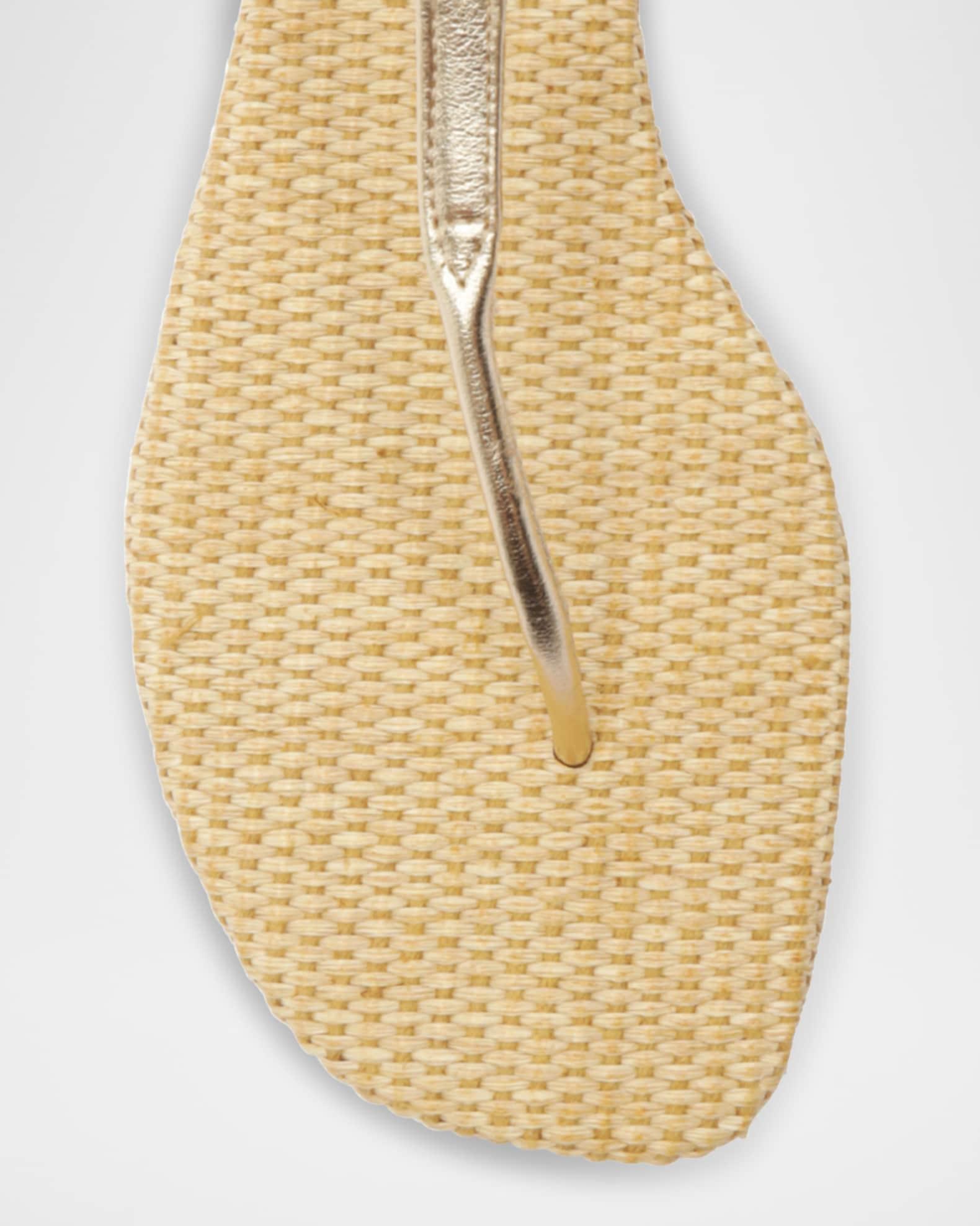 Elsha Metallic T-Strap Flat Sandals Product Image