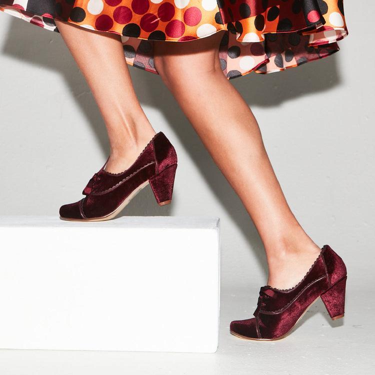 Madison Velvet Retro Heels Product Image