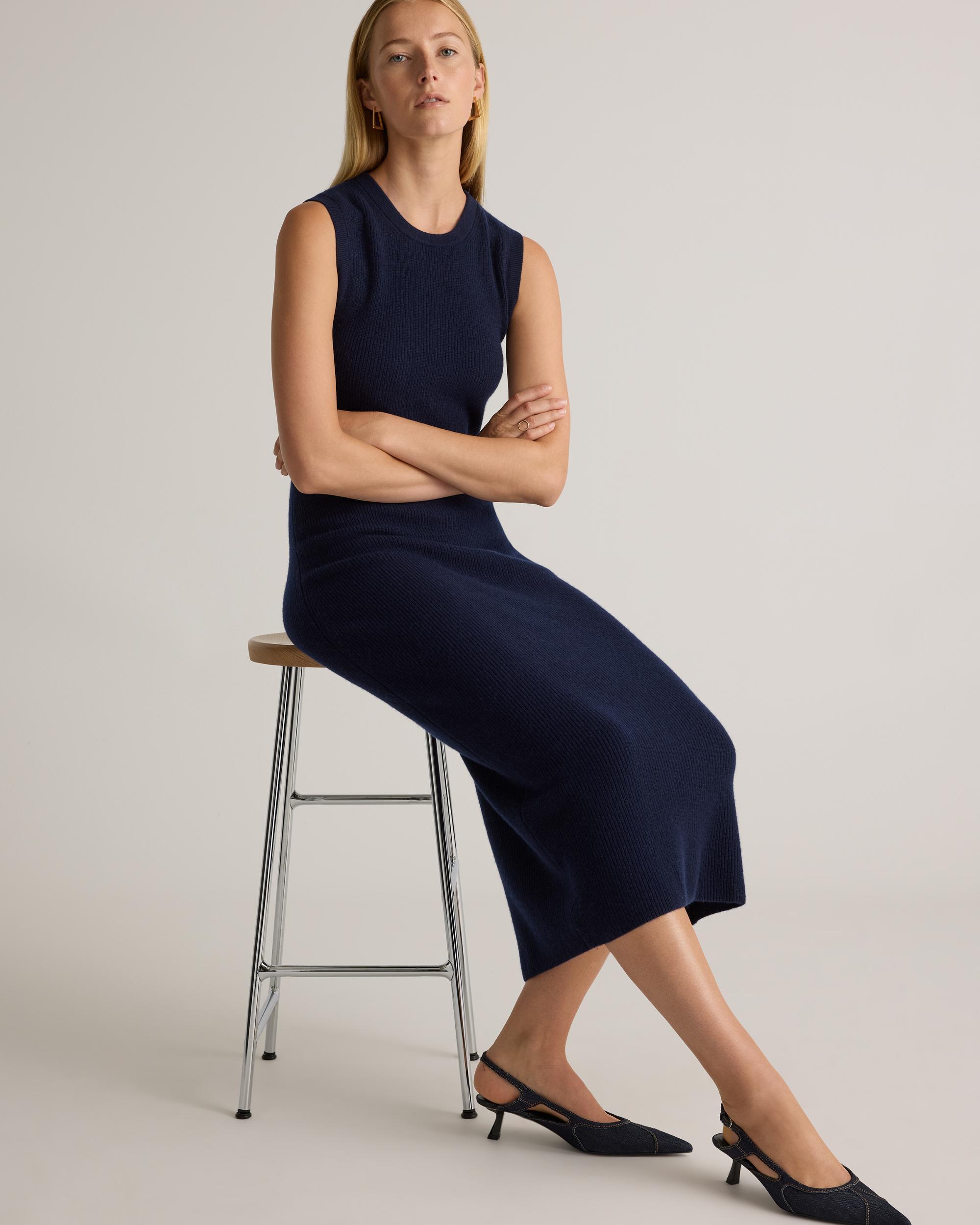 Quince | Women's Mongolian Cashmere Sleeveless Midi Sweater Dress Product Image