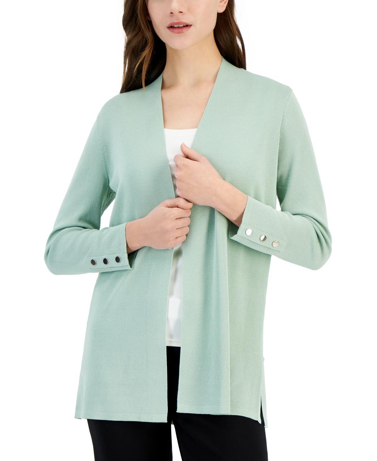 Anne Klein Womens Carmel Open-Front Buttoned-Cuff Cardigan Product Image