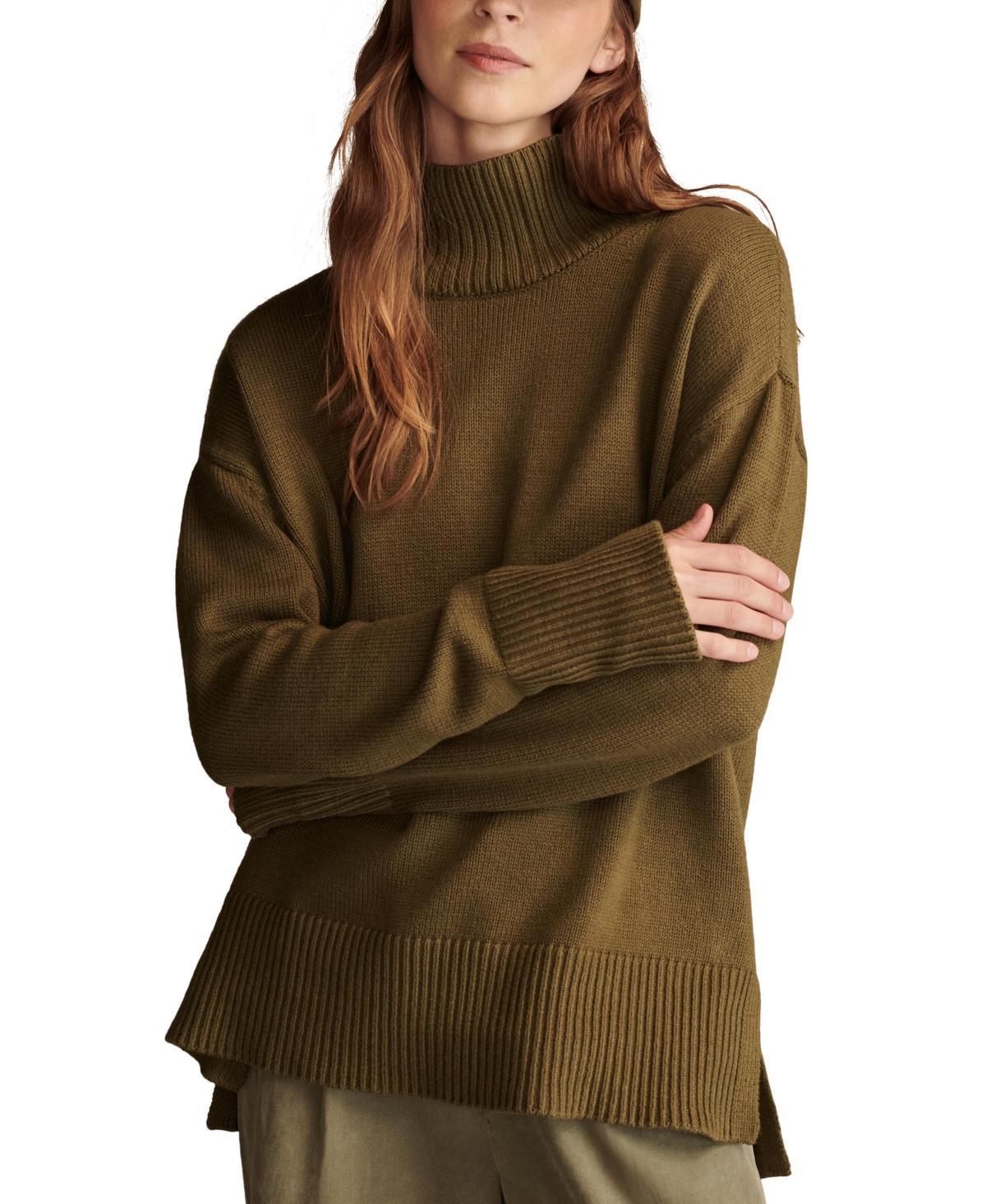 Lucky Brand Mock Neck Tunic (Mhg Stripe) Women's Clothing Product Image