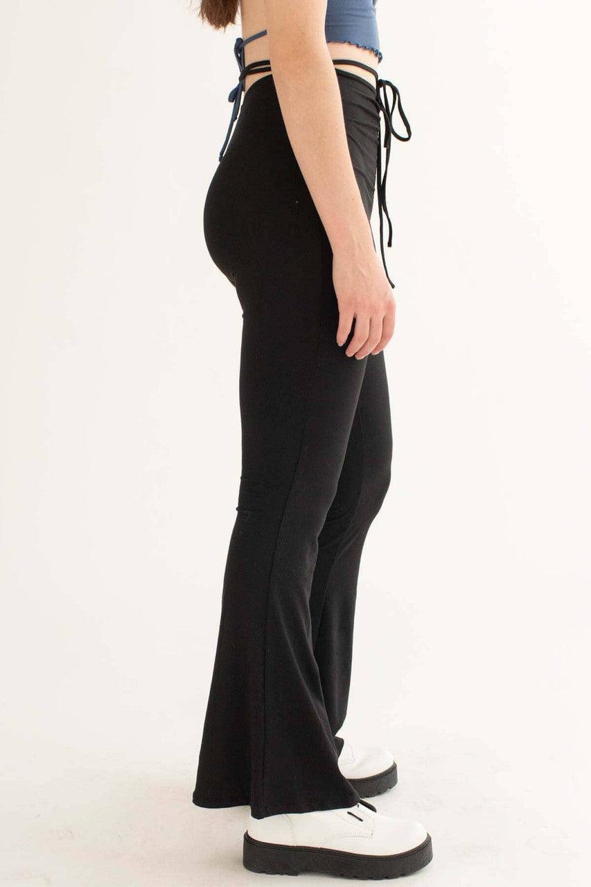 Black Center Ruched Bell Bottoms Product Image