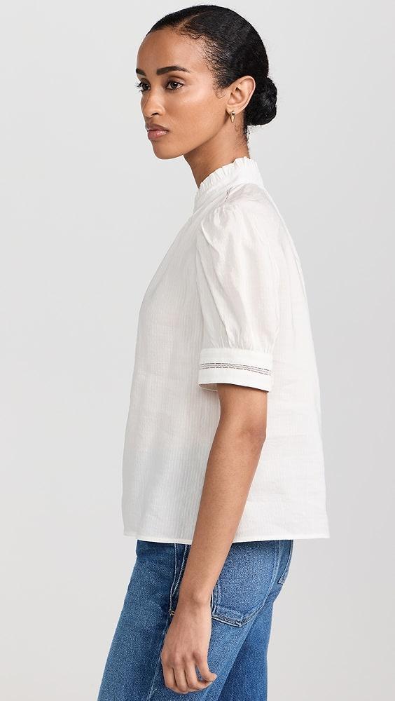 FRAME Ruffle Collar Inset Lace Top | Shopbop Product Image