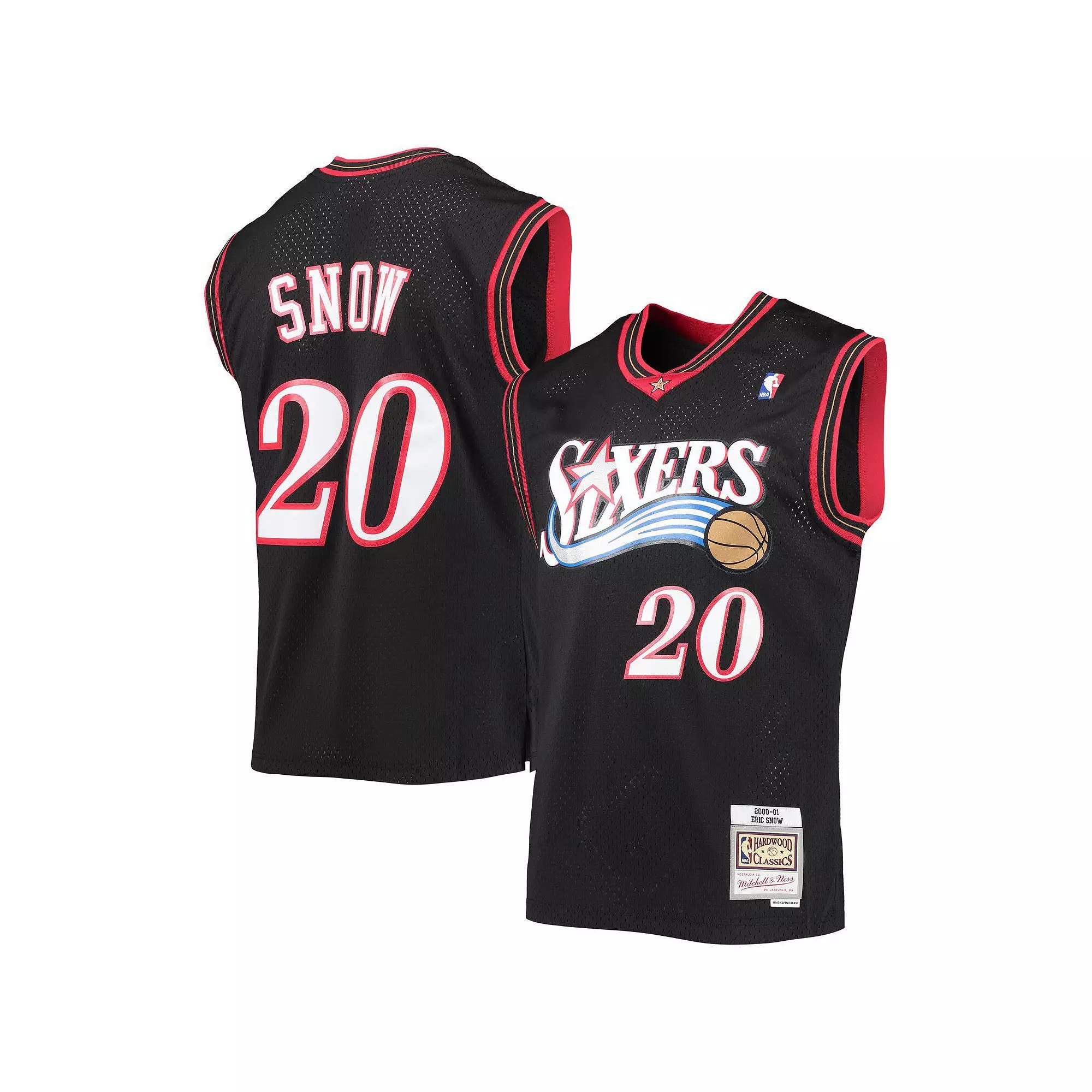 Men's Mitchell & Ness Eric Snow Black Philadelphia 76ers 2000-01 Hardwood Classics Swingman Jersey, Size: Medium, 76r Black Product Image