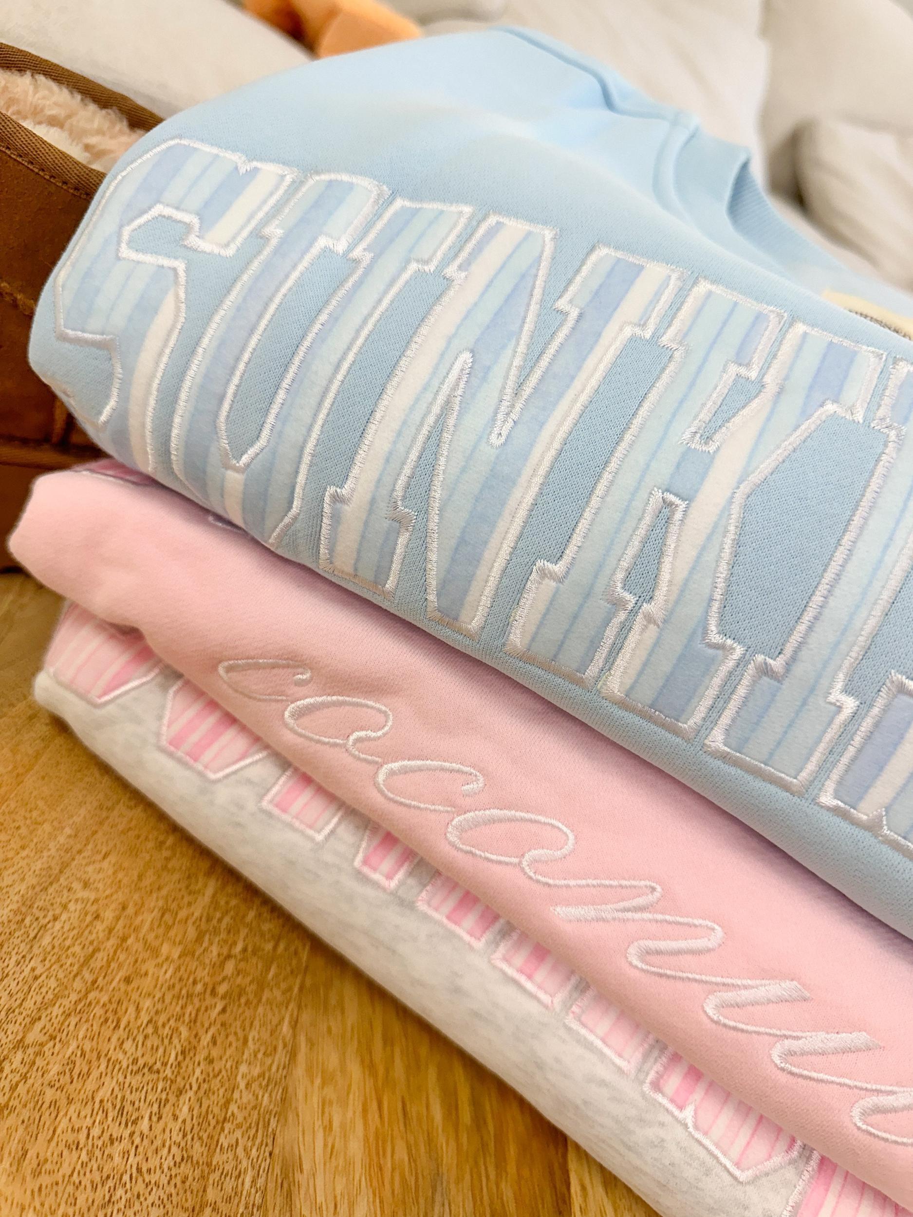 Icy Blue Sunkissed In Vogue Striped Sweatshirt Product Image
