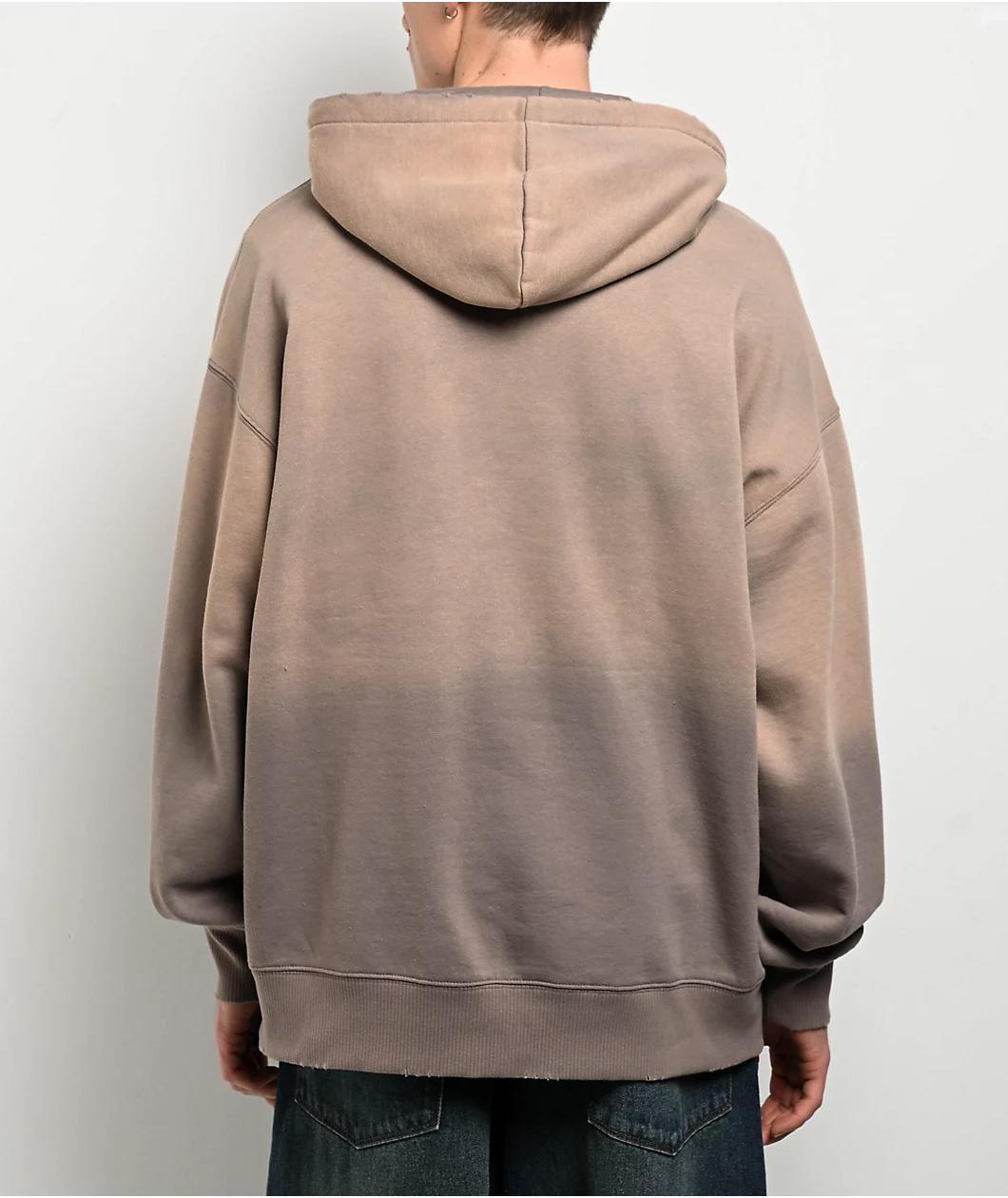 Broken Promises Moon Howler Brown Wash Hoodie Product Image