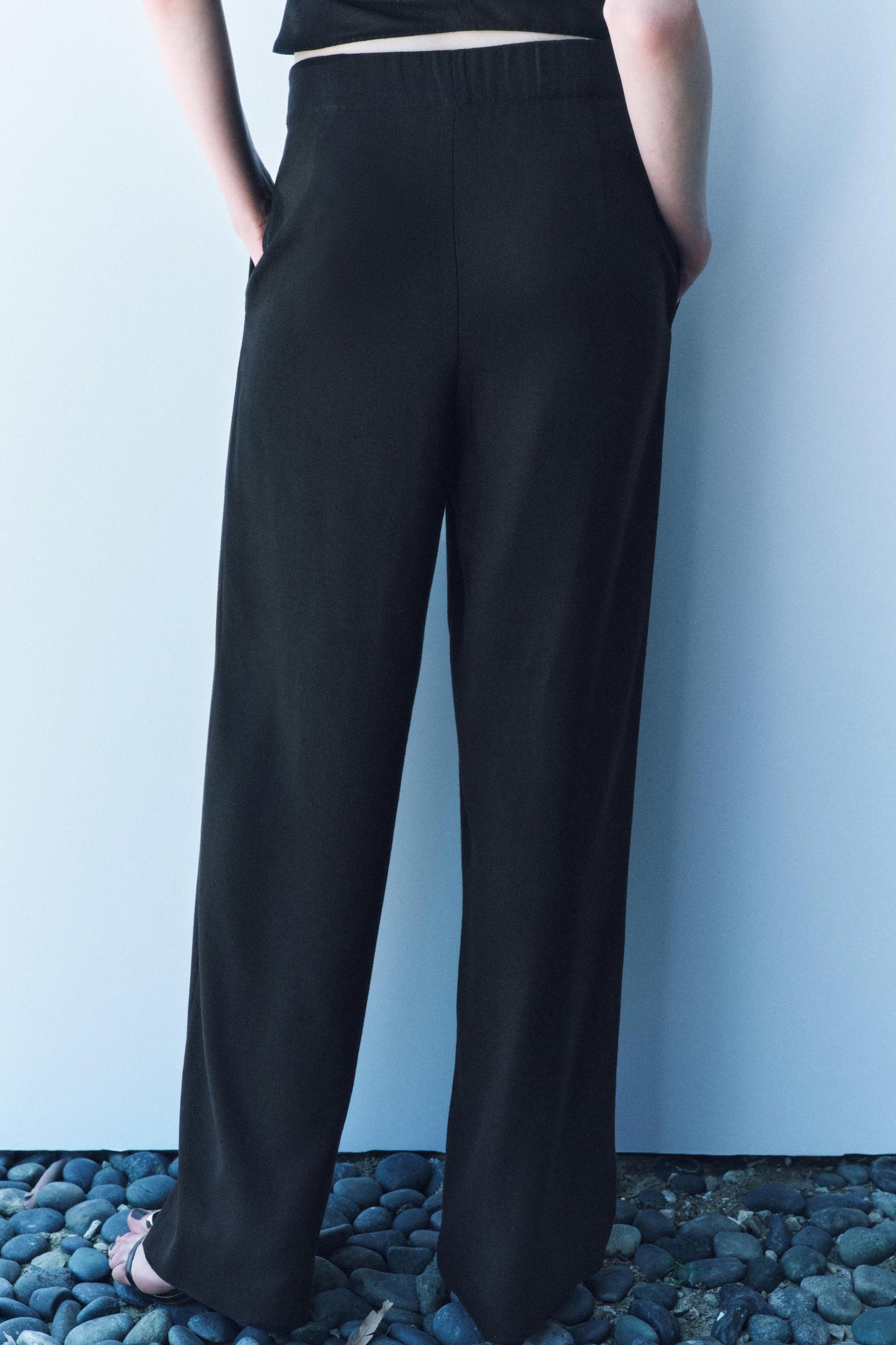 PAJAMA-STYLE PANTS WITH DARTS ZW COLLECTION Product Image