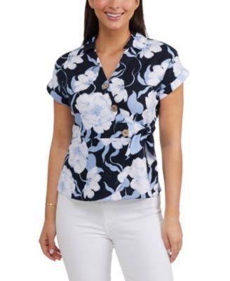 Ellen Tracy Womens Cross Over Top with Side Tie Product Image