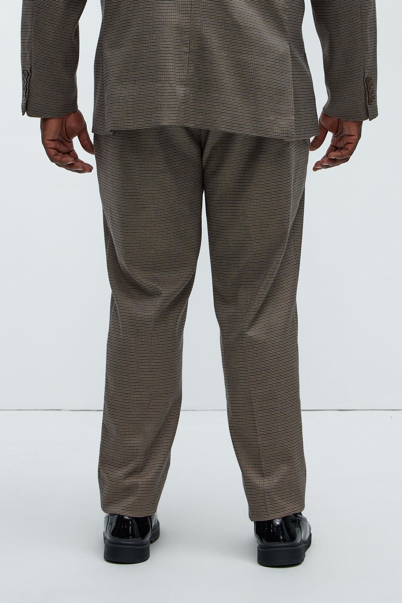 Inoa Houndstooth Slim Trousers - Brown/combo Product Image