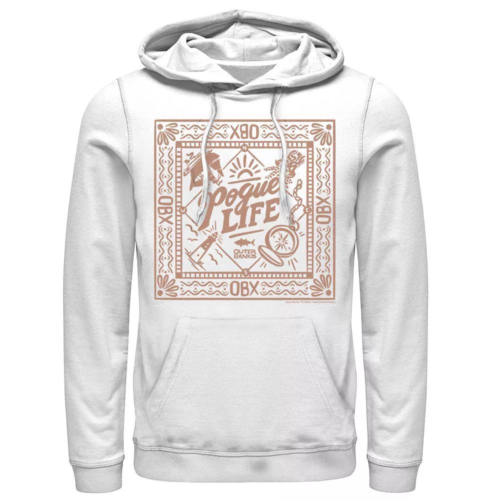 Men's Outer Banks Pogue Life Bordered Logo Hoodie, Boy's, Size: Small, White Product Image