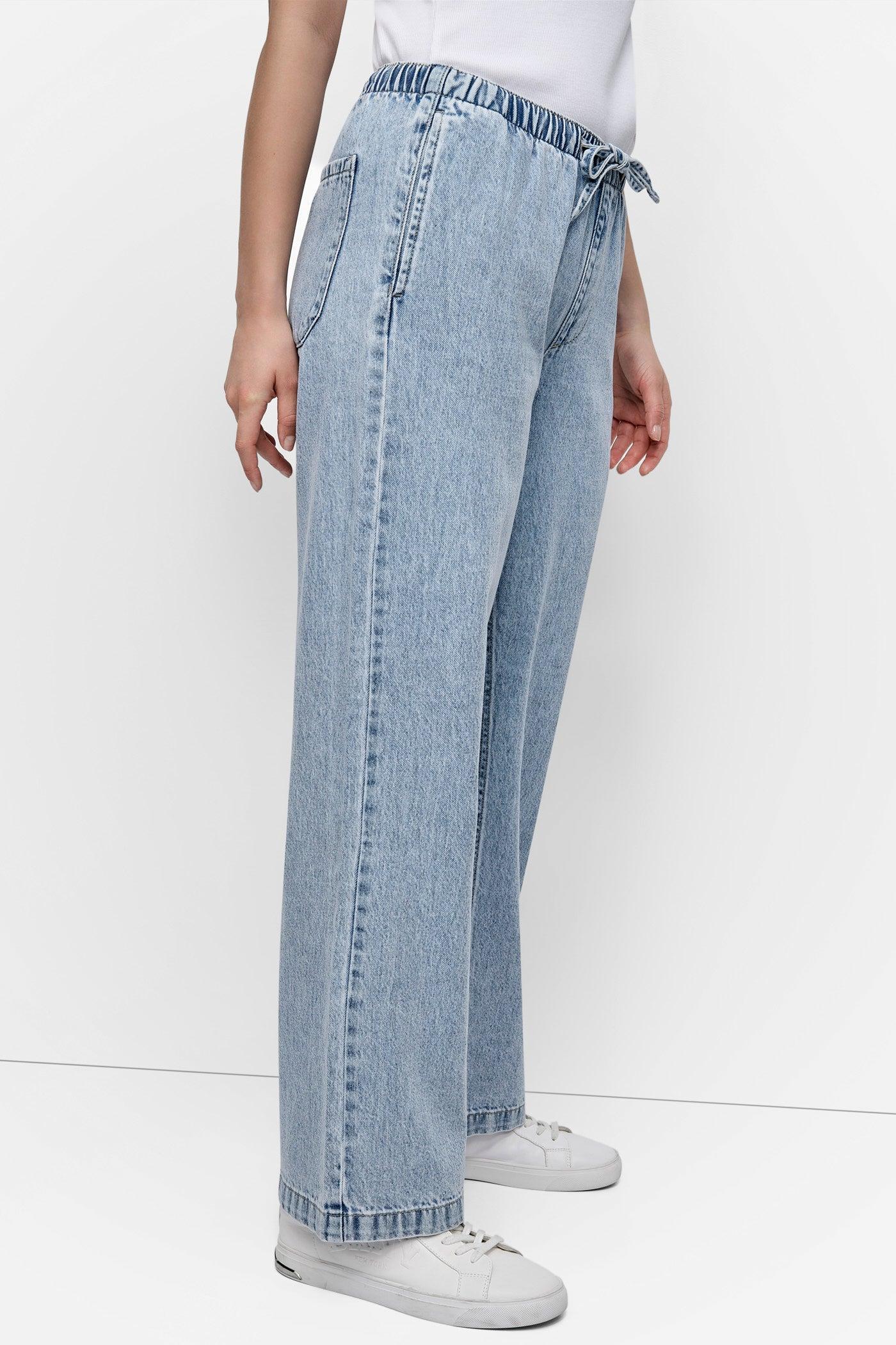 DRAWSTRING STRAIGHT LEG JEAN Product Image