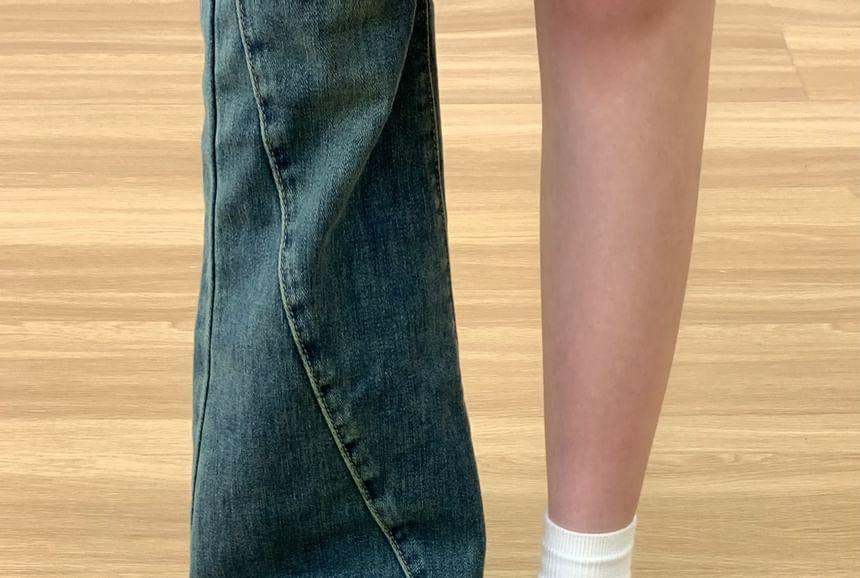 Platform Lace-Up Plain Faux Suede Shoes Product Image