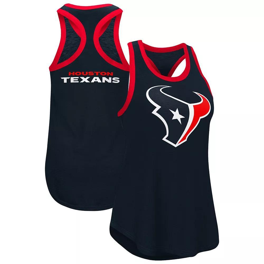 Women's G-III 4Her by Carl Banks  Navy Houston Texans Tater Racerback Tank Top, Size: Medium, Blue Product Image