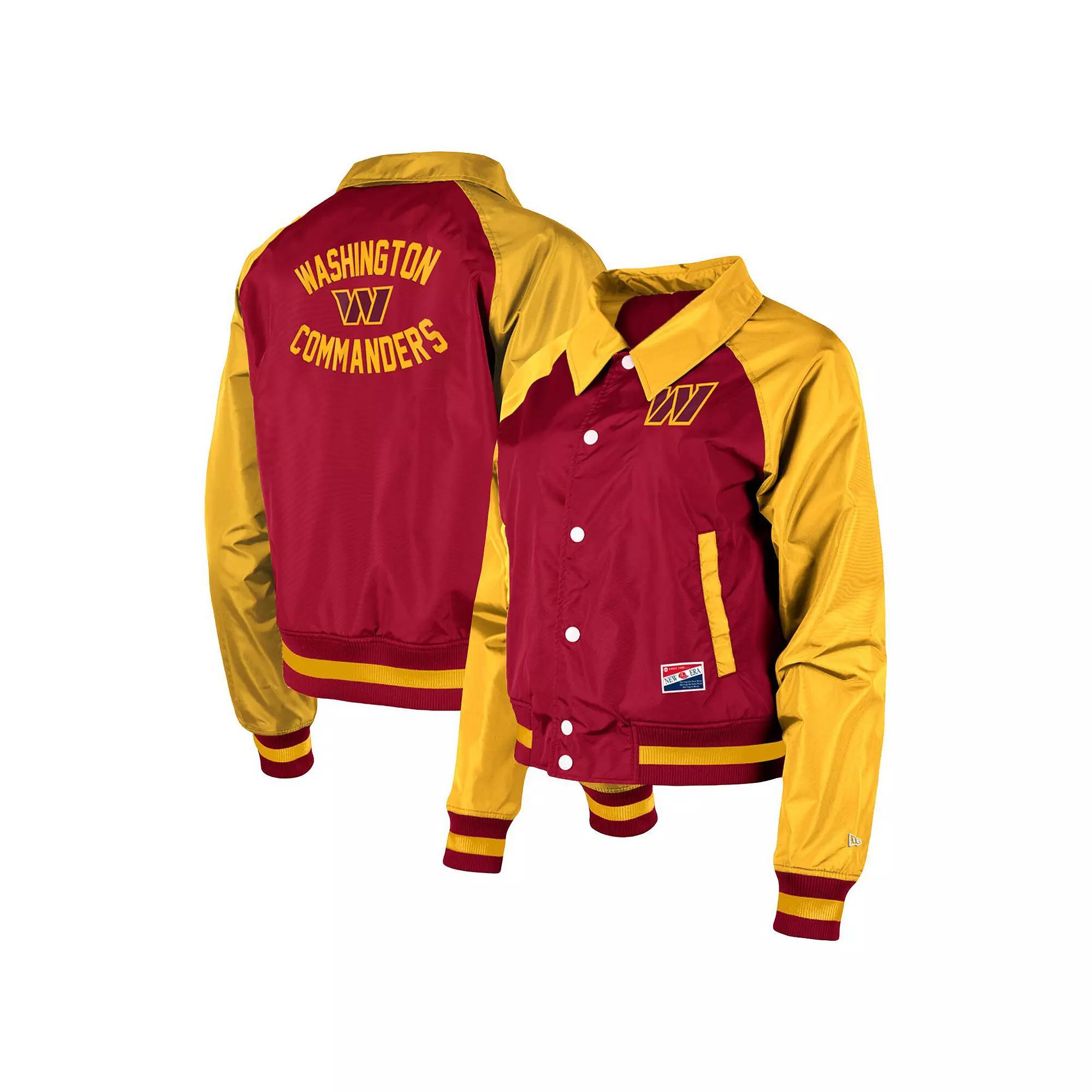 Women's New Era Burgundy Washington Commanders Coaches Raglan Full-Snap Jacket, Size: Medium, Wft Med Re Product Image