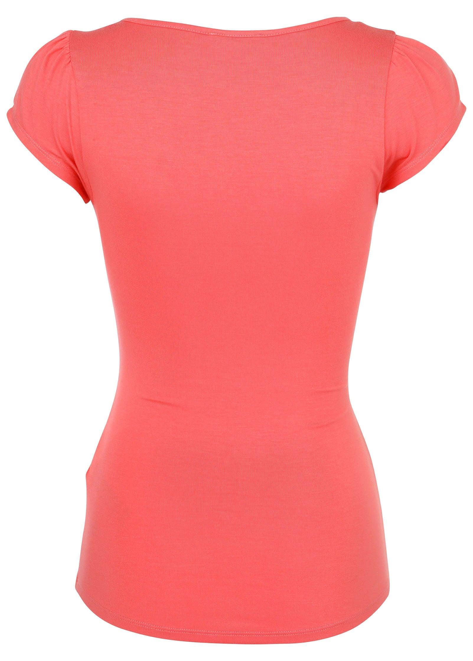 Square Neck Henley - Sugar Coral Product Image