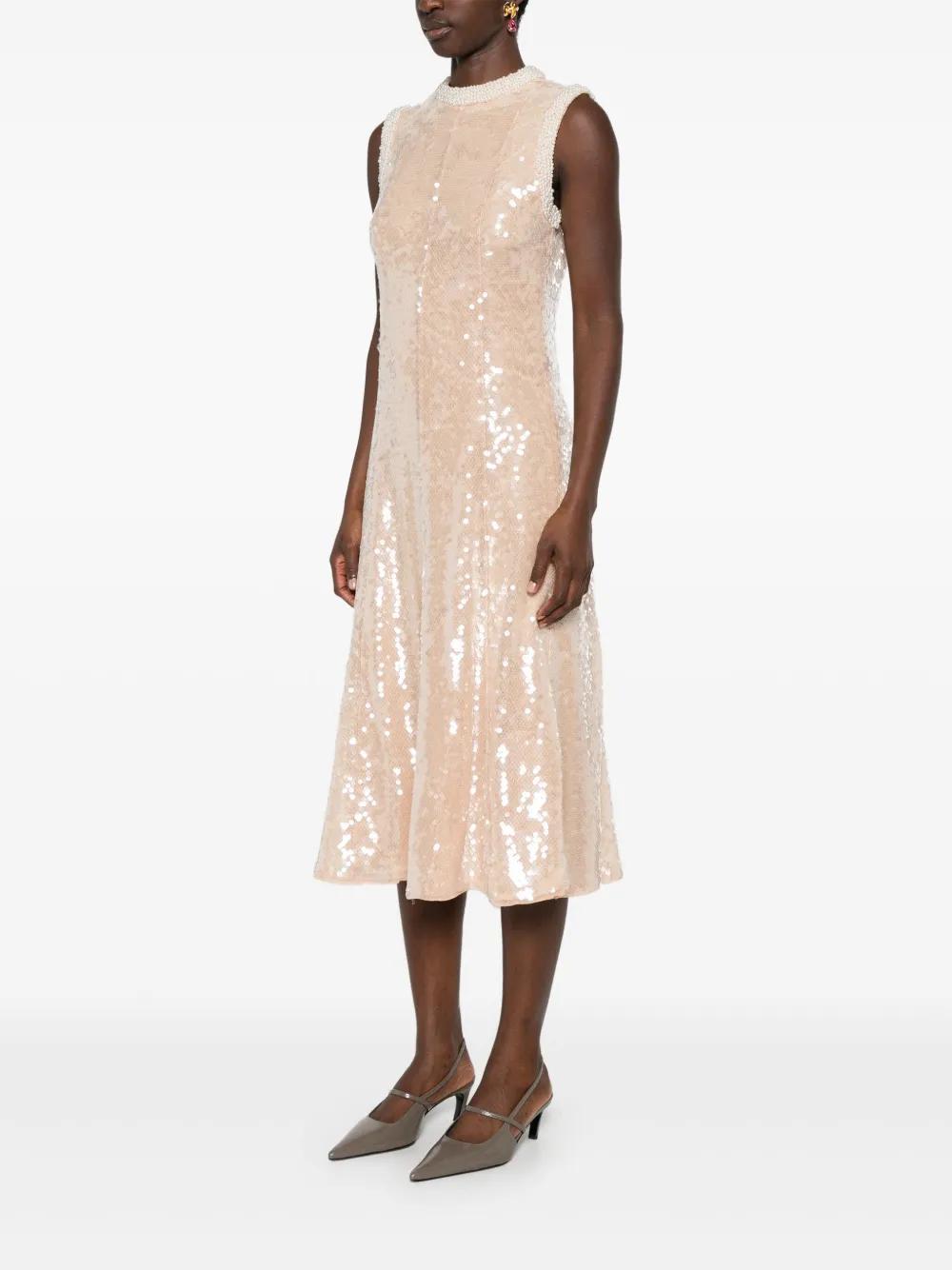 sequin pearl-trim midi dress Product Image