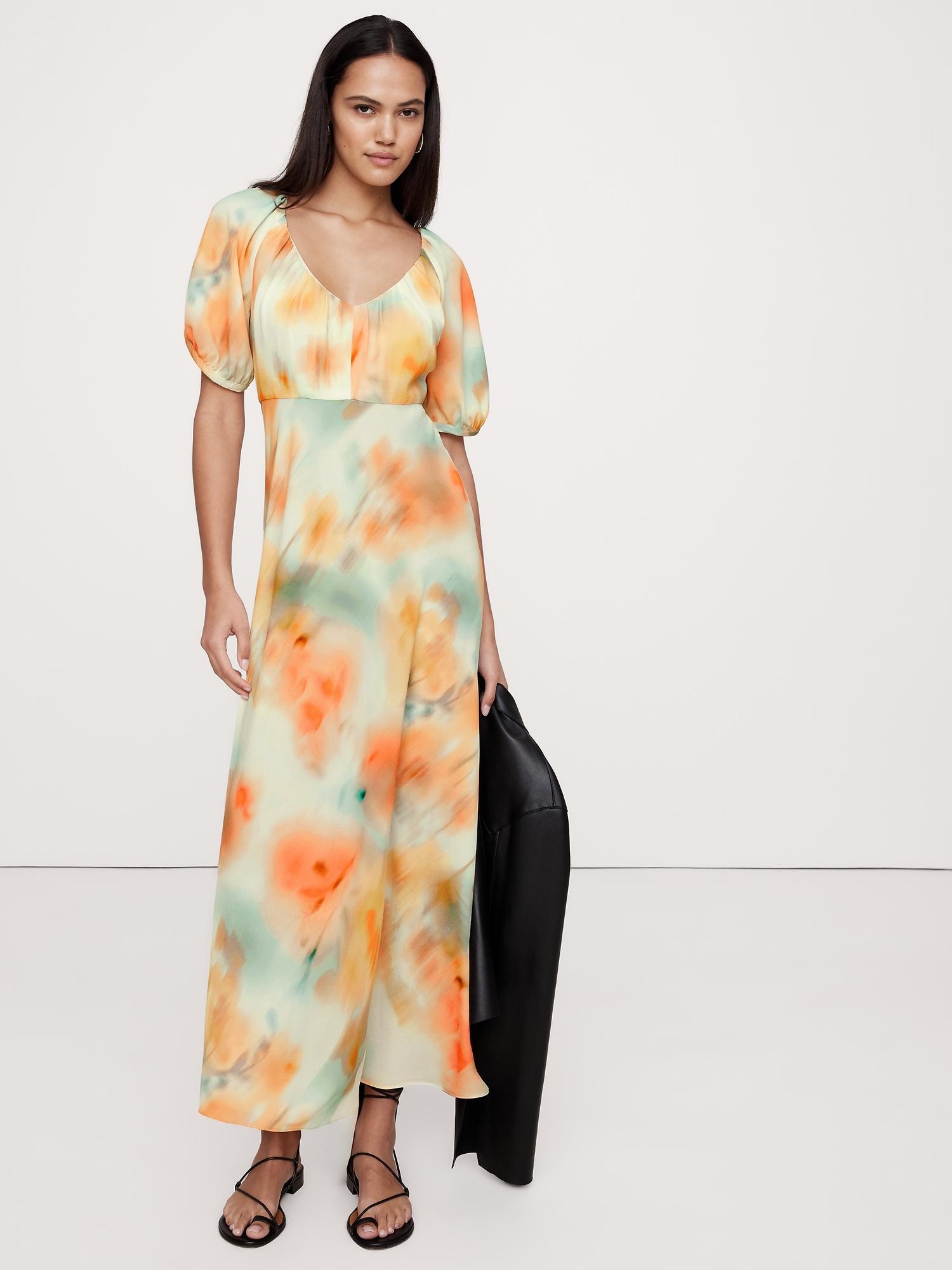 Crepe V-Neck Maxi Dress Product Image