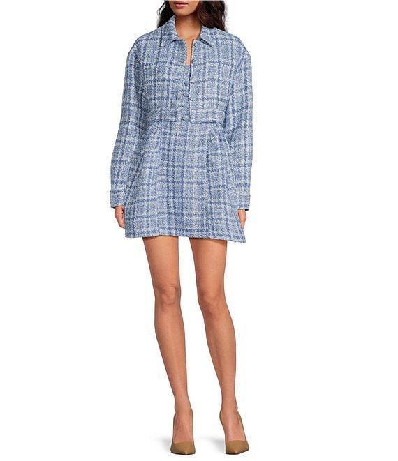 Gianni Bini Charlie Tweed Button Front Pocket Jacket Product Image