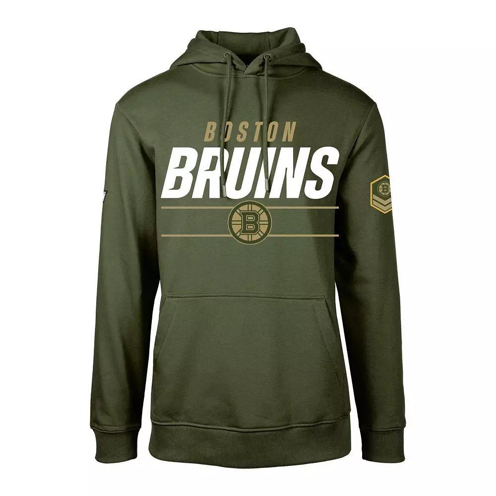 Men's Levelwear Olive Boston Bruins Podium Fleece Pullover Hoodie, Size: 2XL, Team Product Image