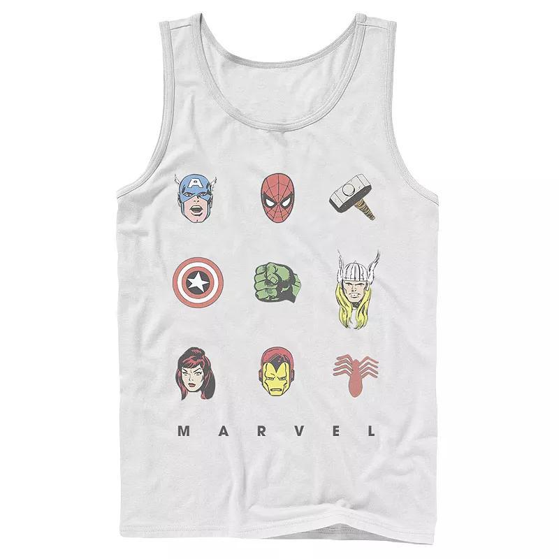 Mens Marvel Retro Avengers Iconic Symbols Tank Top, Boys Product Image