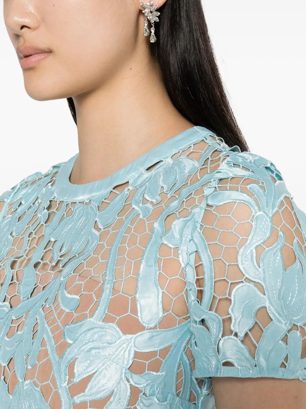 guipure-lace flared midi dress Product Image