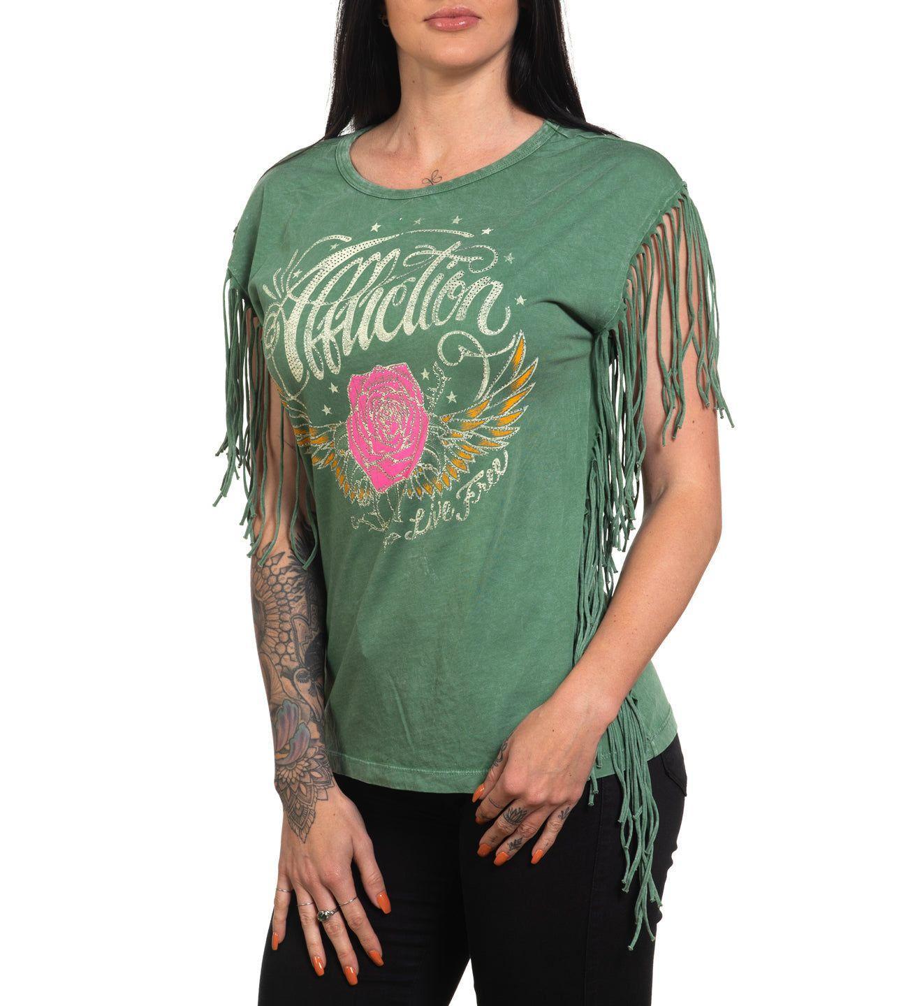 AC Rose Wings Fringe Tee Female Product Image