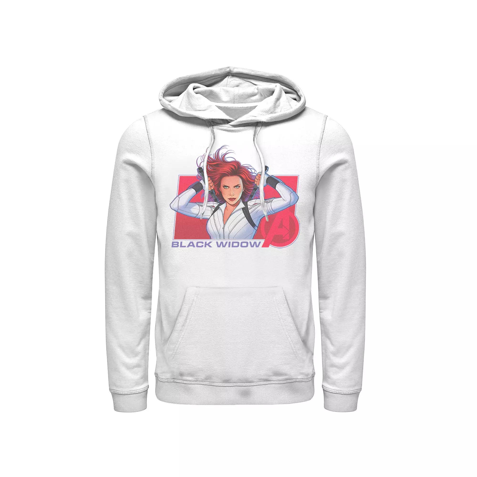 Mens Marvel Black Widow Animated Avengers Logo Hoodie Product Image