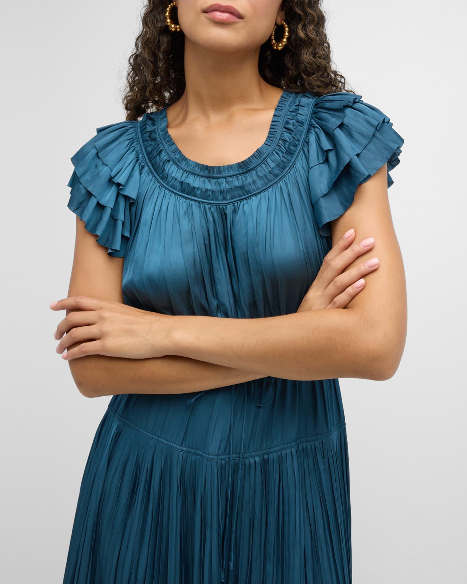 Kalesta Pleated Ruffle Mini Dress Product Image