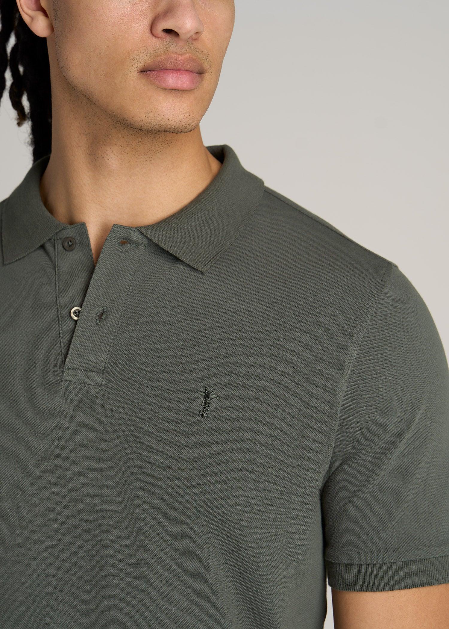 Men's Tall Classic Polo with Embroidered Logo in Cherry Brown Product Image