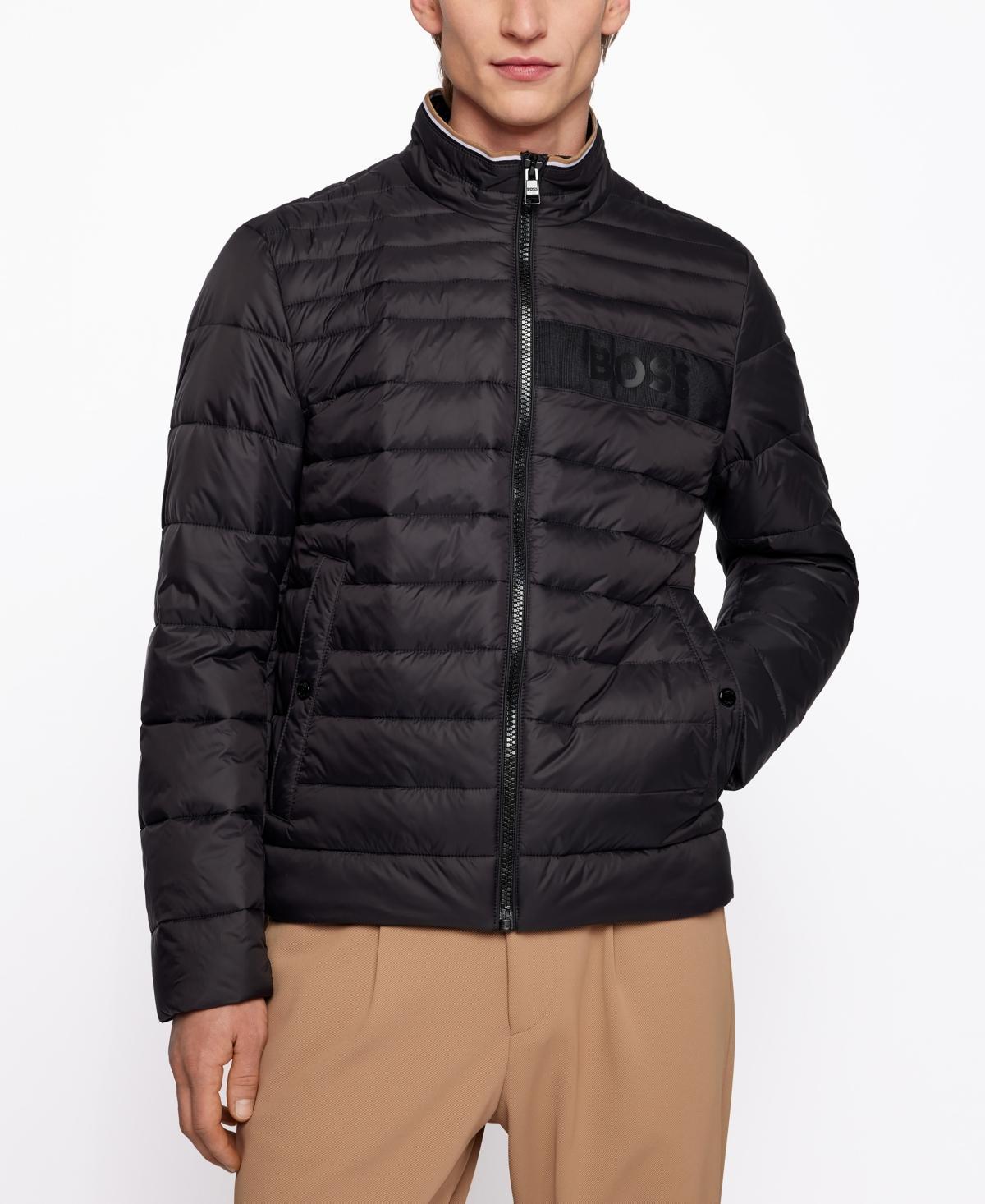 Mens Water-Repellent Padded Jacket with 3D Logo Tape Product Image