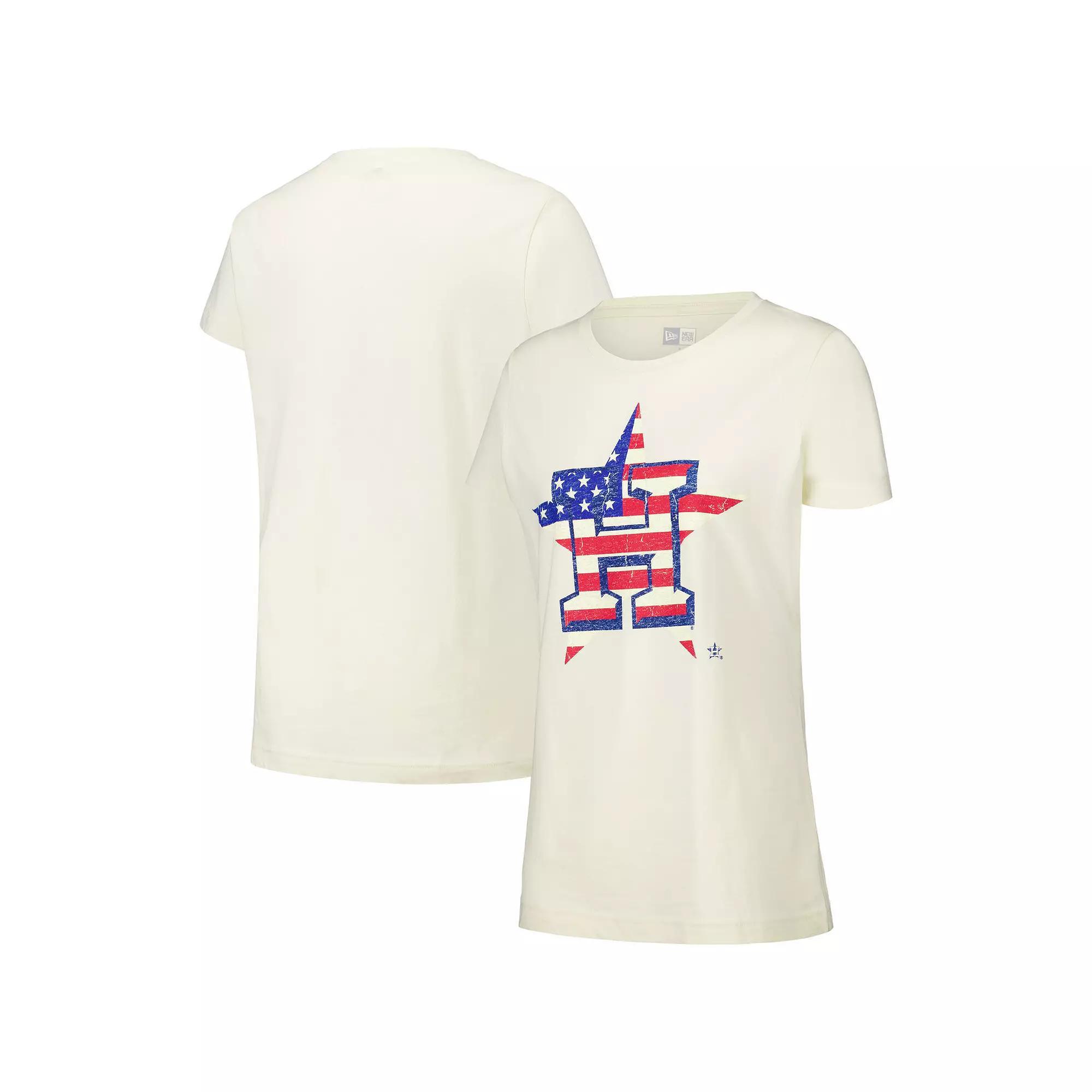 Women's New Era Cream Houston Astros Vintage T-Shirt, Size: Medium, Beige Product Image